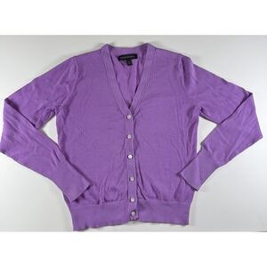 Banana Republic Women Button-Up Long Sleeve Sweater Cardigan Violet V-Neck Sz XS